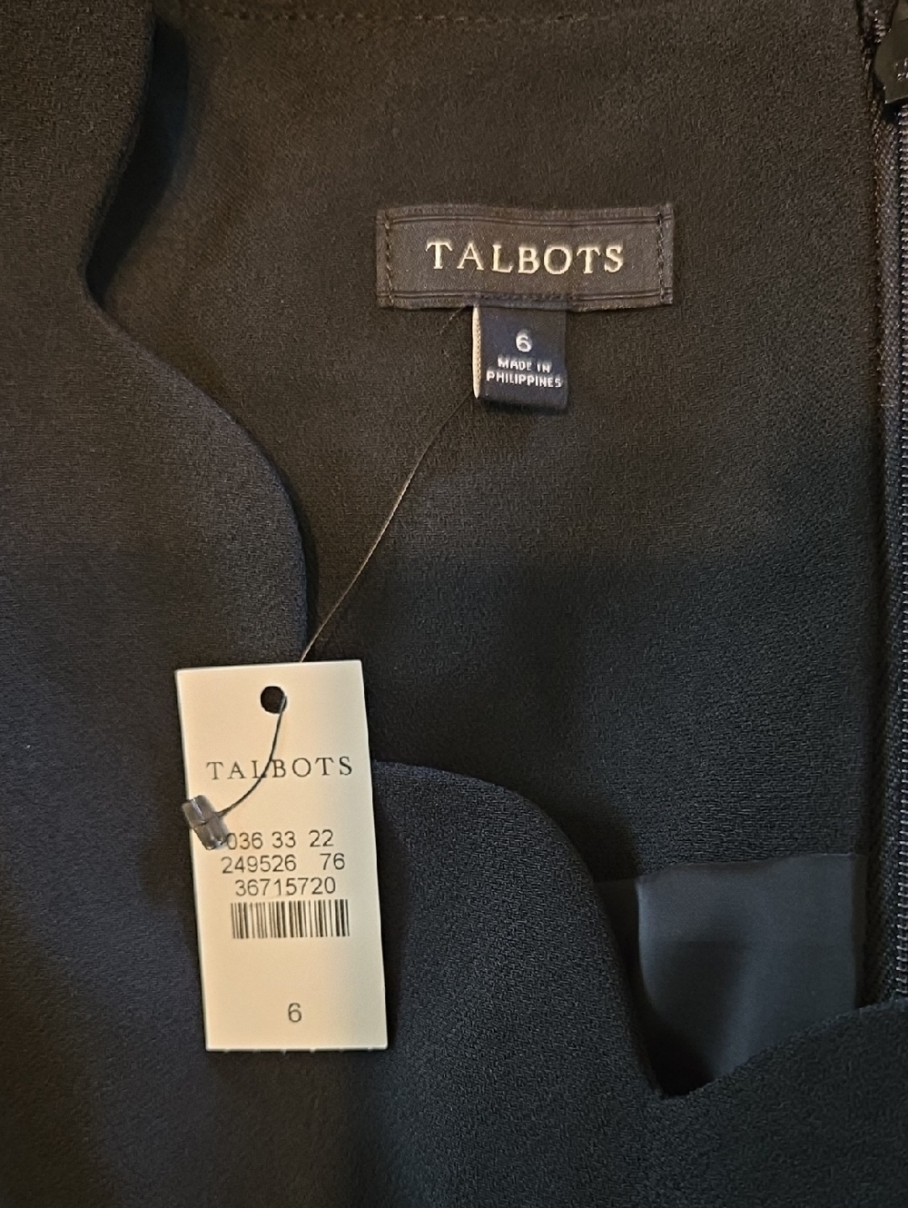 NEW Talbots Black Scalloped Sheath Dress 6 - Picture 6 of 7